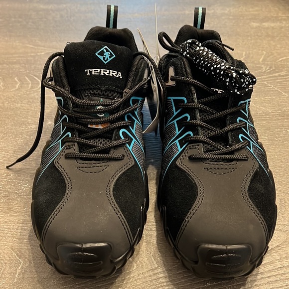 Terra Spider X Composite Safety Toe Shoes size 8.5 Black/Aqua New with Tags - Picture 5 of 8